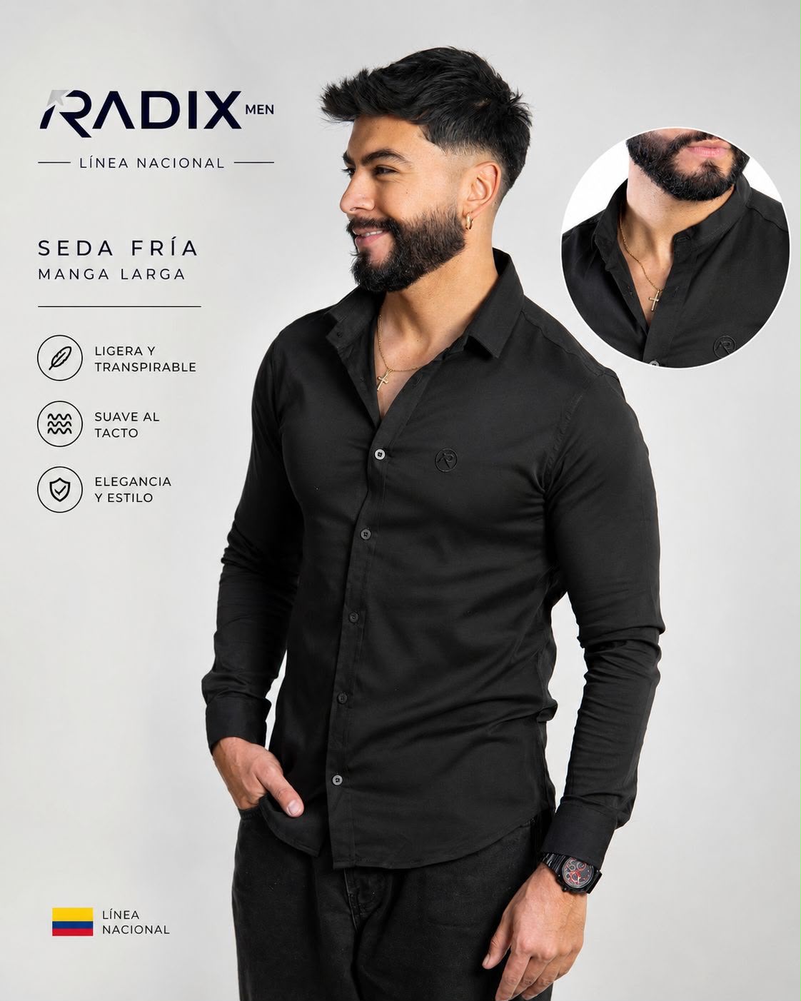 Camisa radix manga larga