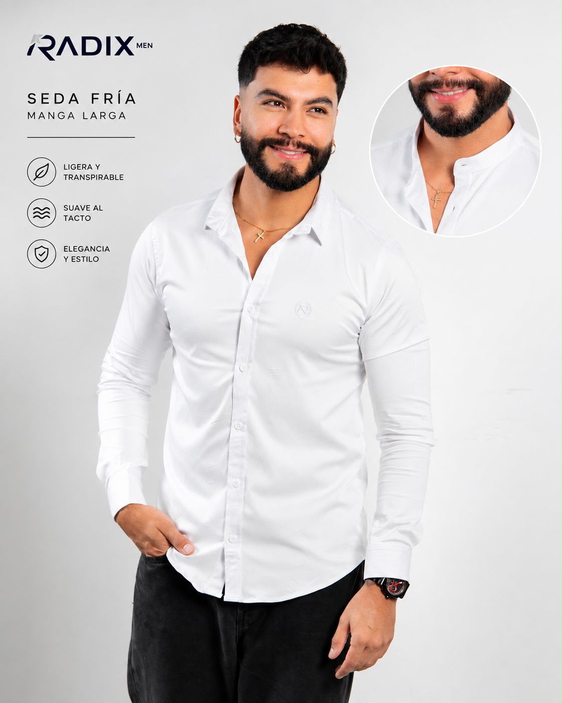 Camisa radix manga larga